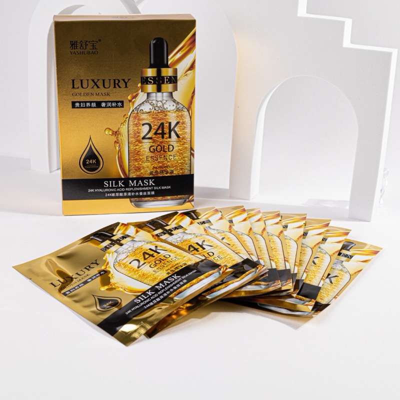 MẶT NẠ VÀNG 24K LUXURY căng bóng dưỡng trắng da, ngừa lão hoá