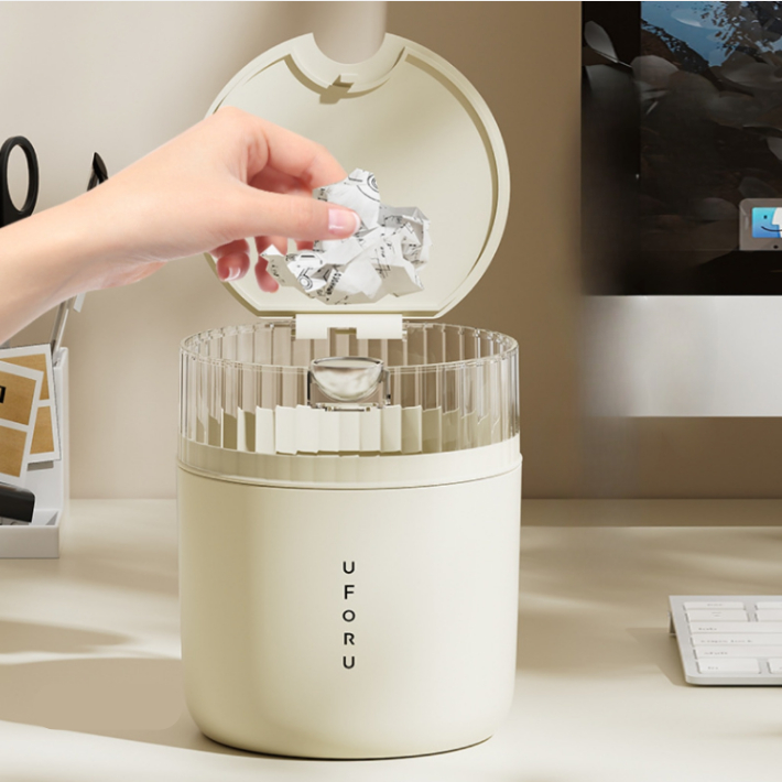 Thùng rác mini để bàn Uforu cao cấp, mini xinh xắn cá tính văn phòng bàn học sang trọng tiện dụng - UF2552
