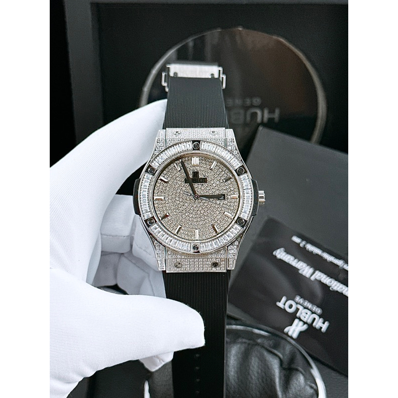 Đồng hồ cặp cao cấp nam nữ mặt tròn dây cao su