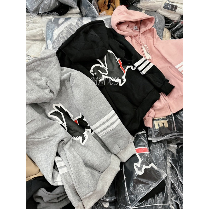 Khoác Hoodie -  Hình in tay thêu