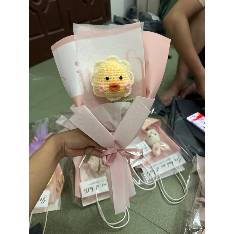 Hoa len hình thú cưng ngộ nghĩnh đáng iu quà tặng siêu hot cho phái nữ