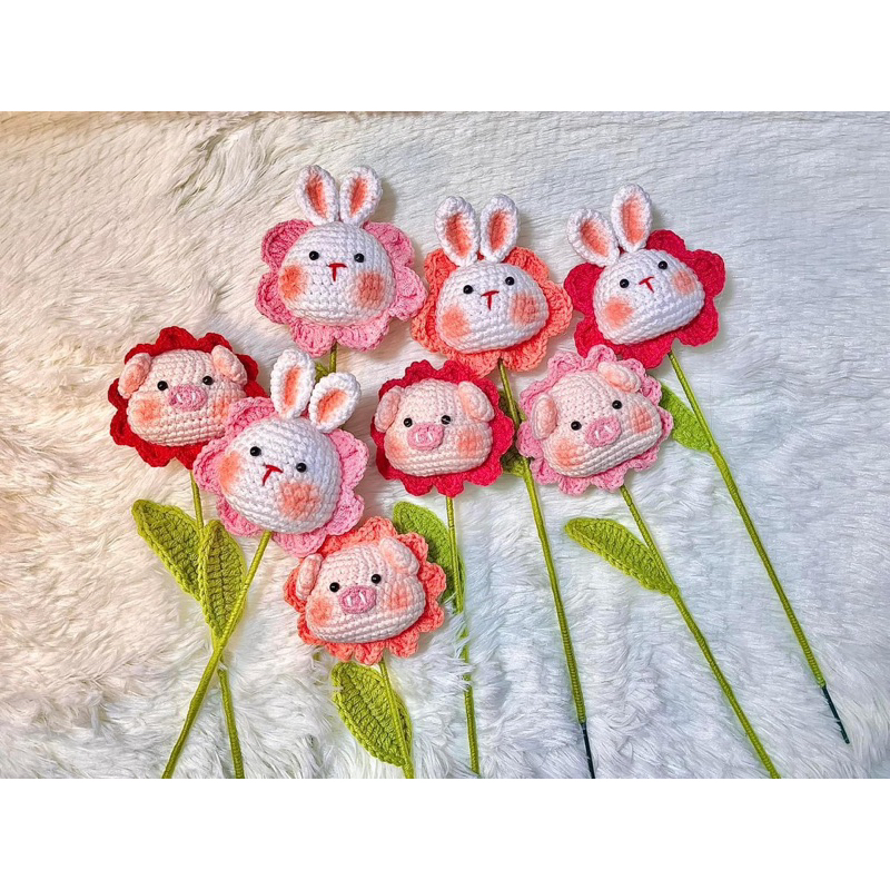 Hoa len hình thú cưng ngộ nghĩnh đáng iu quà tặng siêu hot cho phái nữ