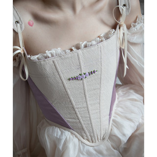Létitia - Violet Embroidery Corset (áo Corset dáng Vivian)