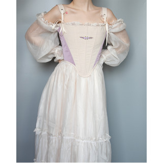Létitia - Violet Embroidery Corset (áo Corset dáng Vivian)