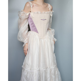 Létitia - Violet Embroidery Corset (áo Corset dáng Vivian)