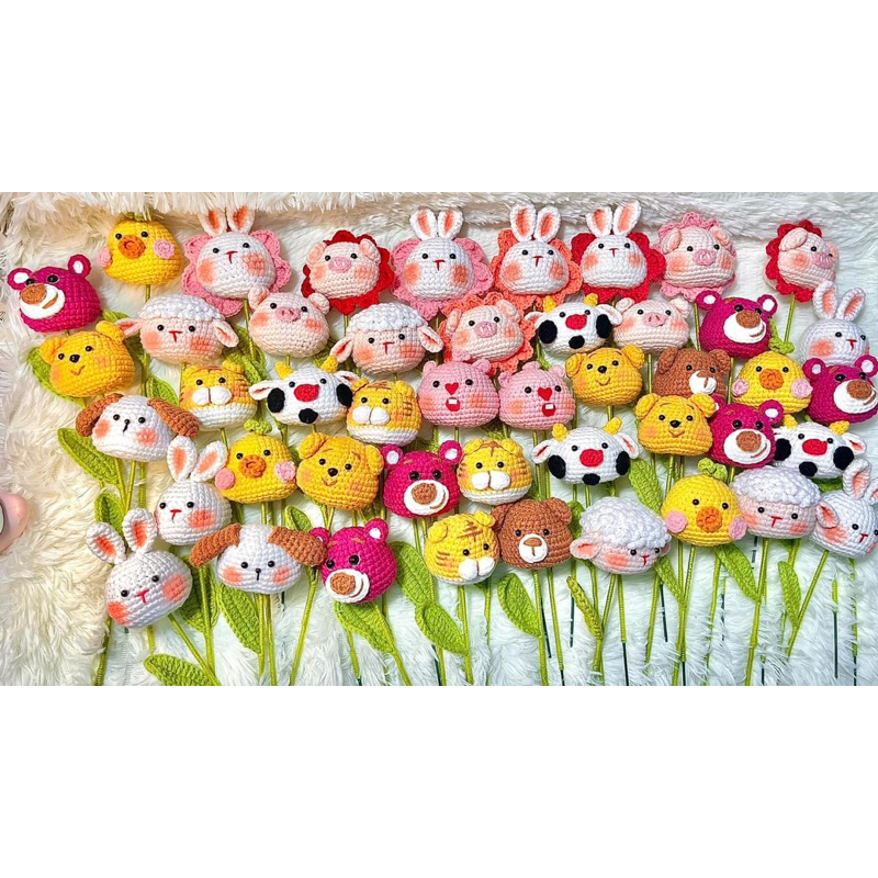 Hoa len hình thú cưng ngộ nghĩnh đáng iu quà tặng siêu hot cho phái nữ