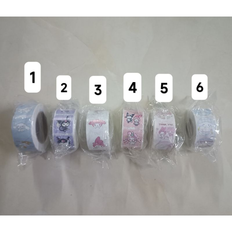 Cuộn Sticker , Sticker Niêm Phong Cuộn 500 Miếng Nhiều Hình Cute