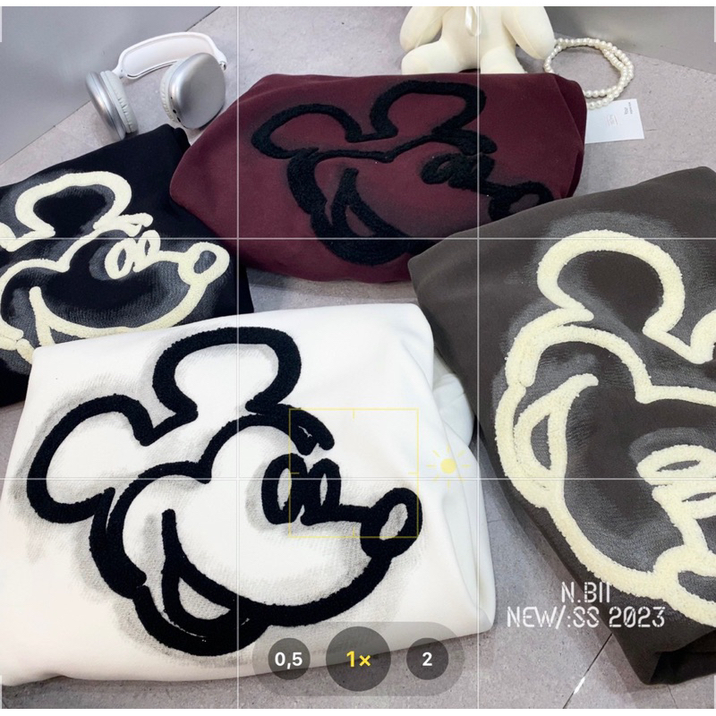 Áo nỉ lót lông nhung Mickey thêu hàng QCL1