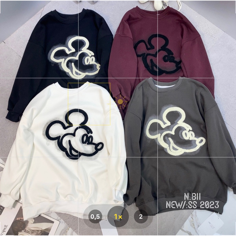 Áo nỉ lót lông nhung Mickey thêu hàng QCL1