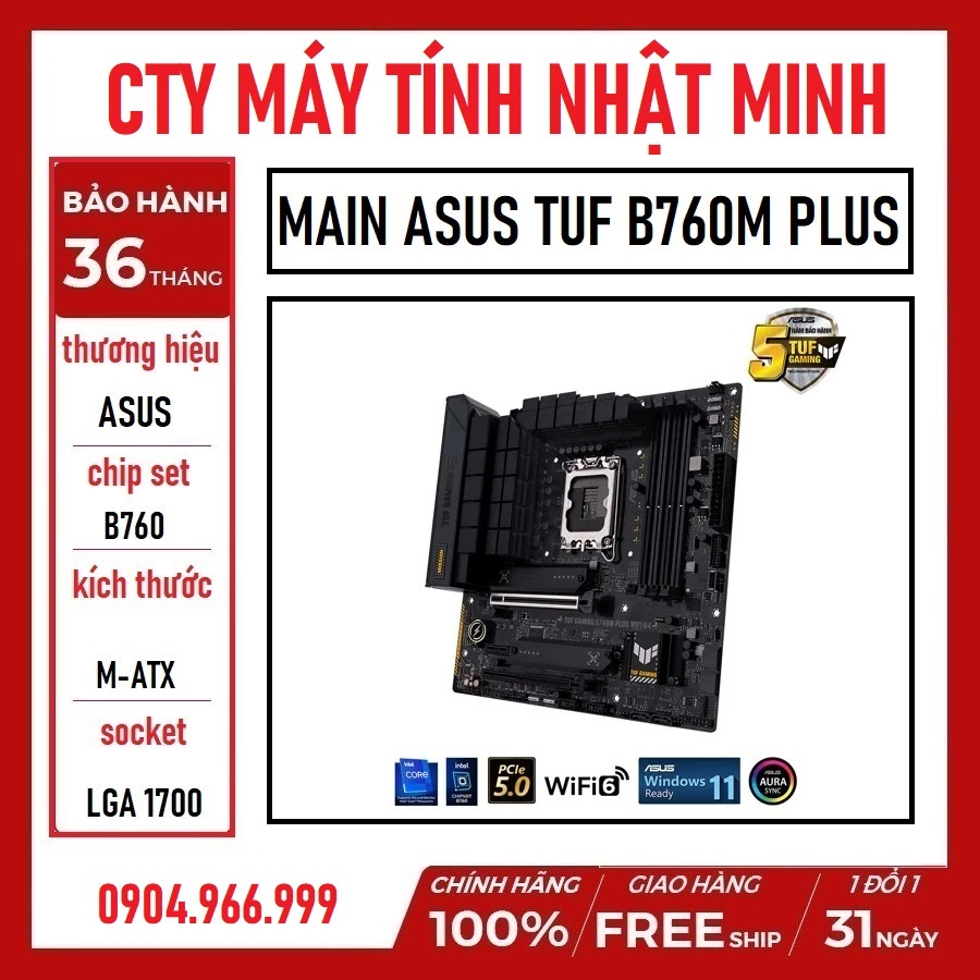 Main ASUS TUF GAMING B760M PLUS D4 SOCKET 1700 Chính hãng BH 36 tháng