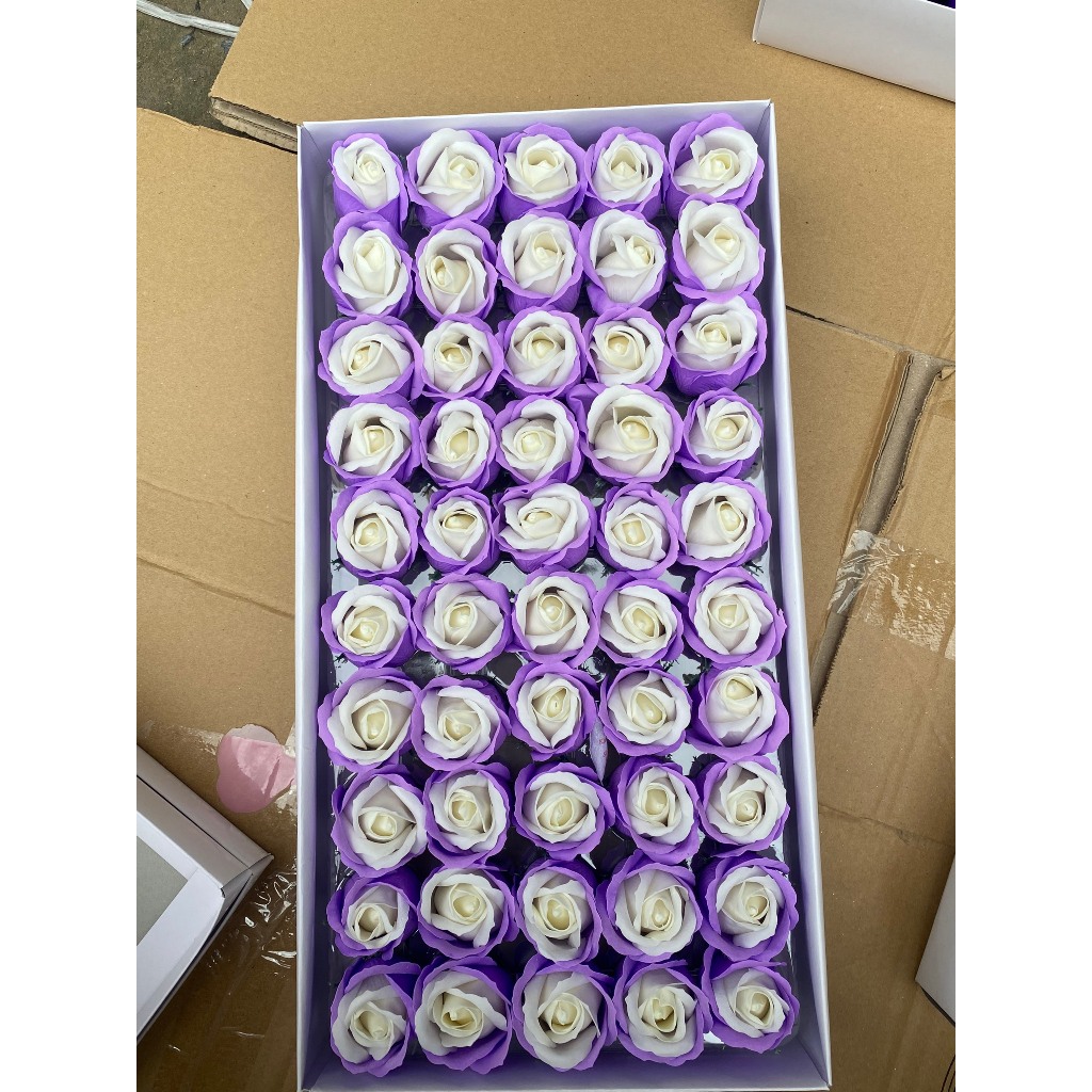 Hoa sáp 3 lớp hàng VIP loại 1 hộp 50 bông