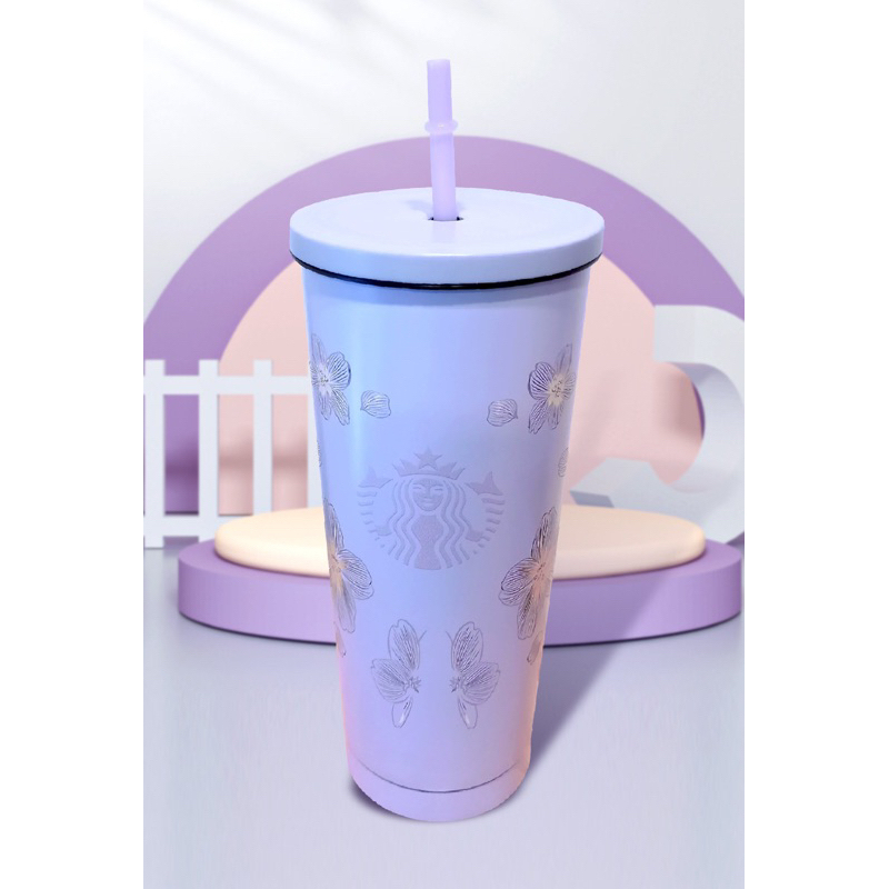 Ly giữ nhiệt STABUG thể tích 500ML/750ML có ống hút giữ nóng lạnh lên đến 12H màu xanh pastel
