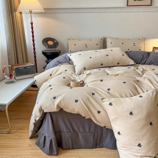 Set chăn ga gối cotton đũi vintage,mềm mại,thoáng nhẹ,an toàn lành tính cho nàn da