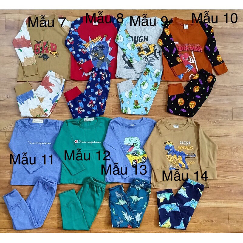 Bộ bé trai thu đông sz 2-6Y in hoạ tiết ngộ nghĩnh form bé