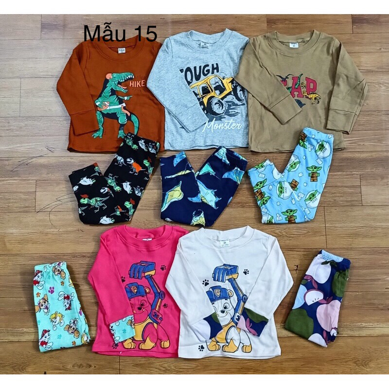 Bộ bé trai thu đông sz 2-6Y in hoạ tiết ngộ nghĩnh form bé