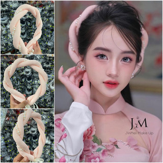 🔥🔥 Phụ kiện cưới Bích dung - Mấn 2 tầng màu hồng dâu ngọt ngào, xinh yêu dành cho cô dâu ngày cưới.