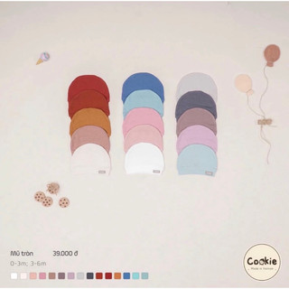 Mũ tròn cookie sơ sinh cho bé 0-6m