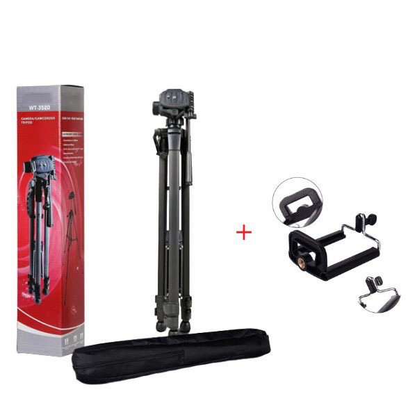 Gậy Tripod điện thoại, máy ảnh T-3520 khung nhôm cao cấp, gậy chụp hình selfie xoay 360 độ