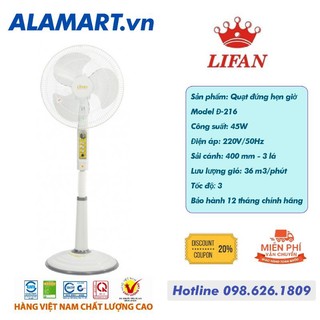 Quạt đứng lifan đ-216 sải cánh 400mm dùng gia đình phòng khách phòng ngủ văn phòng quạt mát êm