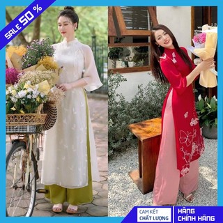 Set áo dài thêu tay ,áo dài cách tân thiết kế tôn dáng