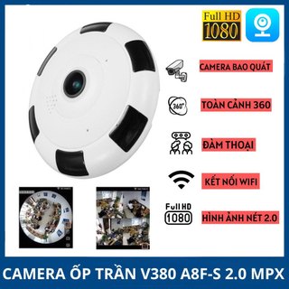Camera gắn trần nhà quay toàn cảnh 360 full hd v380 ip camera wifi không dây giám sát ban đêm 1080p