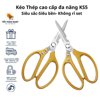Kéo thép cắt gà đa năng KS5 , siêu sắc-siêu bền-không rỉ set