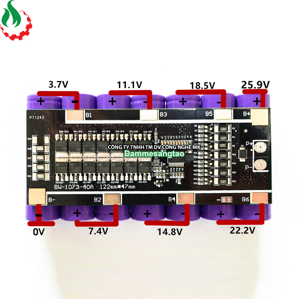 Mạch 7S 29.4V 35A bảo vệ pin Li-ion 3.7V