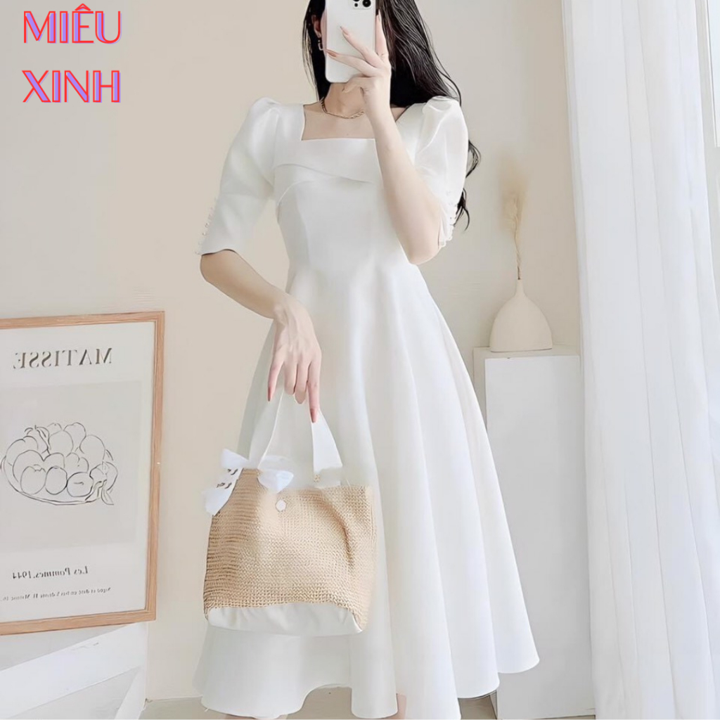 Đầm Dự Tiệc Thiết Kế Xinh Đẹp , Váy Trắng Dáng Dài Siêu Xinh Hàng Cao Cấp.