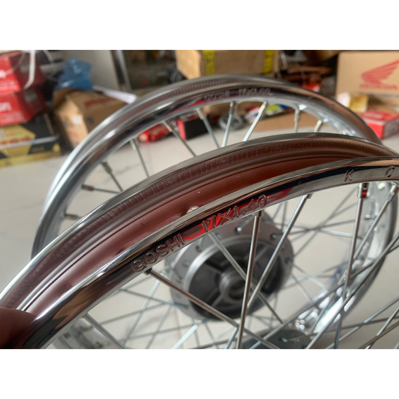 Bộ vành bánh  Goshi zin Honda  tháo xe liền đũa trước - sau rsx -ws110 - future 125- blade110 -wave apha 100 -110 cơ