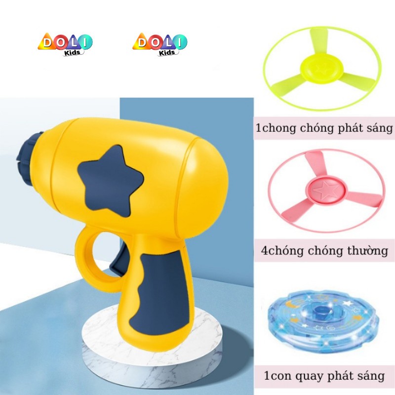 Đồ chơi súng bắn chong chóng, con quay phát sáng nhiều màu sắc cho bé