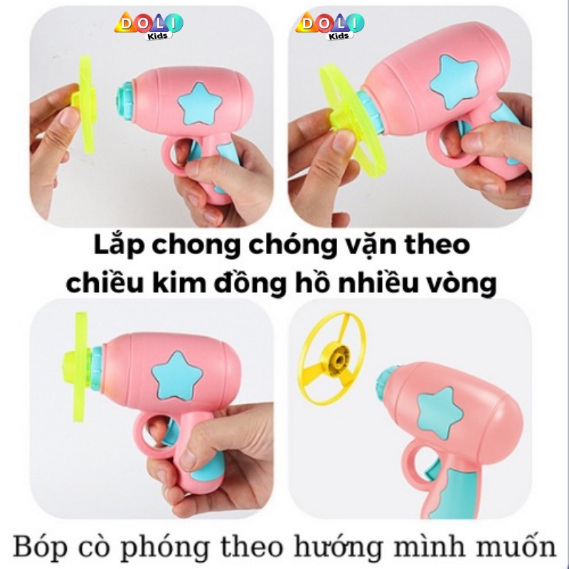 Đồ chơi súng bắn chong chóng, con quay phát sáng nhiều màu sắc cho bé