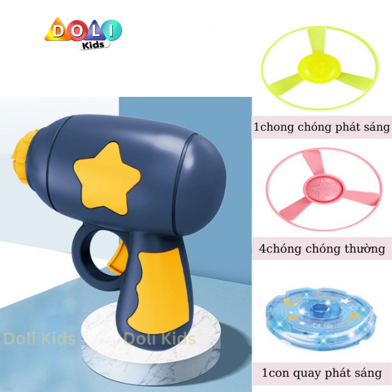 Đồ chơi súng bắn chong chóng, con quay phát sáng nhiều màu sắc cho bé