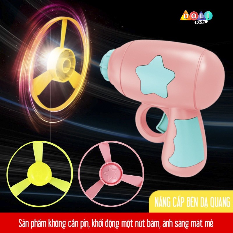 Đồ chơi súng bắn chong chóng, con quay phát sáng nhiều màu sắc cho bé