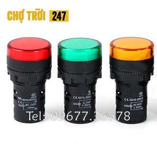 Đèn led báo pha ad16-22ds phi 16mm điện áp 220vac gắn tủ điện
