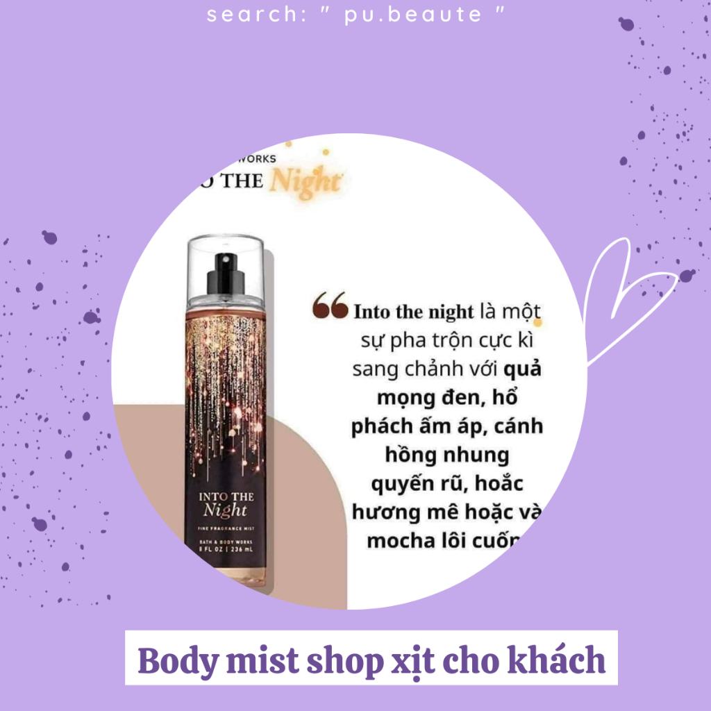 Body mist shop xịt áo cho khách