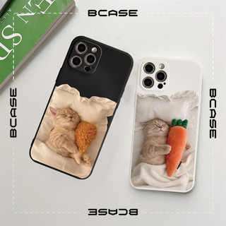 Ốp Điện Thoại TPU Dẻo Hình Mèo ôm Đùi gà, Cà rốt ngủ cute Iphone 14 13 12 11 Pro Promax 6S 7 8 Plus X XR XSMax e3000