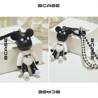 Móc khóa cute gấu Popobe Trắng đen siêu đẹp, Móc khóa Bear-Brick