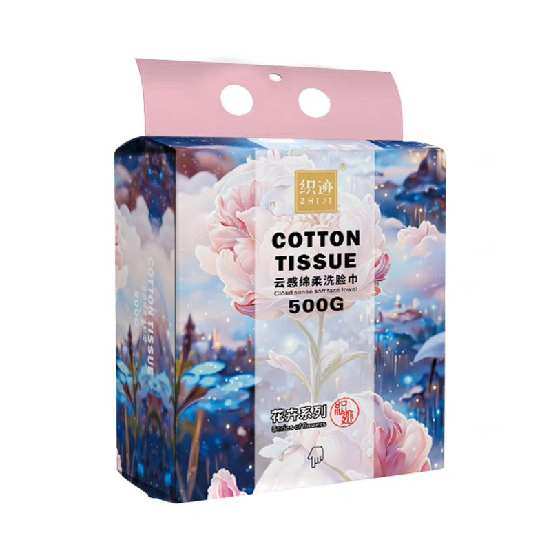 Khăn Lau Mặt Khô Đa Năng 100% Cotton Dùng 1 Lần, Giấy Lau Mặt Dạng Rút Cotton Tissue, Túi 170 Tờ An Toàn Cho Da