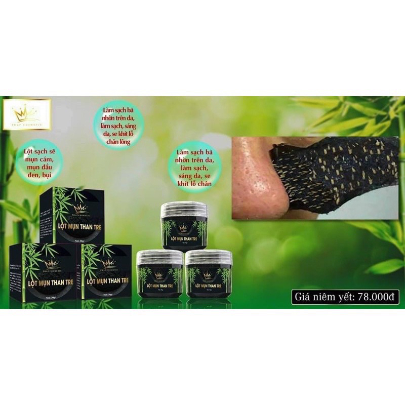 Mặt nạ lột mụn than tre Pháp Cosmetic 30gram