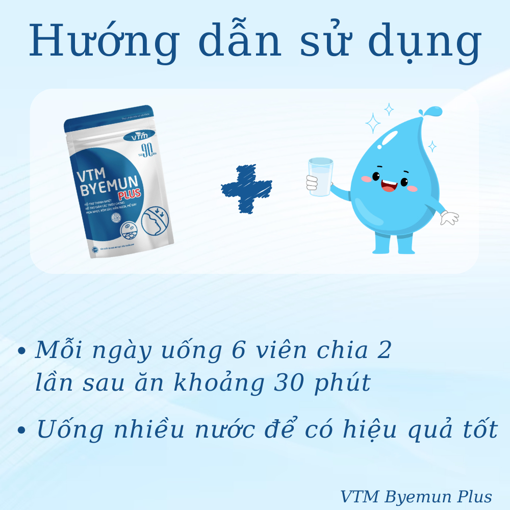 Viên uống VTM Byemun Plus hỗ trợ giảm mụn, thanh nhiệt cơ thể - Túi 90 viên