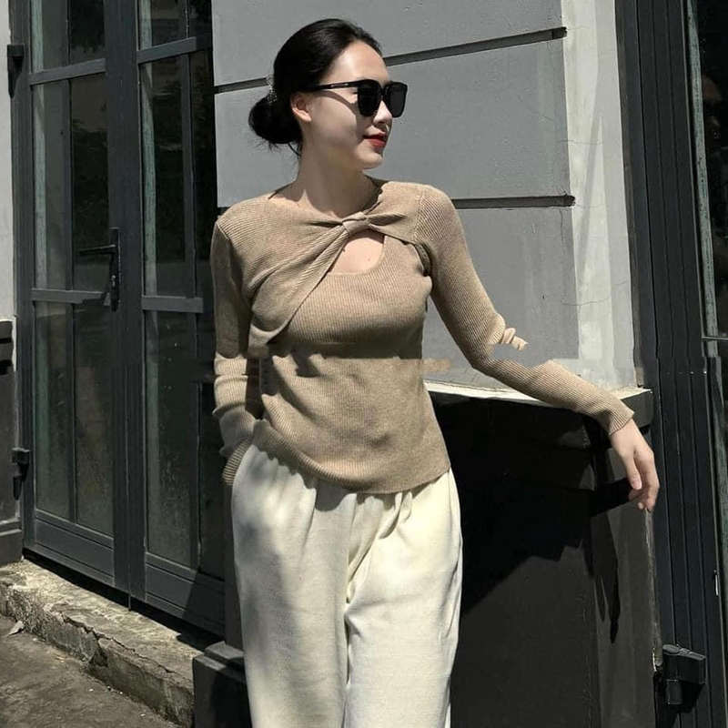 Áo Len Tăm Nơ Lệch Cách Điệu Thời Trang Quảng Châu AP149 - Vin Store