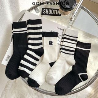 Tất nam nữ cổ cao GOMTAT, phong cách Hàn Quốc, chất liệu cotton dày dặn êm chân, thoáng mát  -CAODENTRANG-PO-3016-1DOI