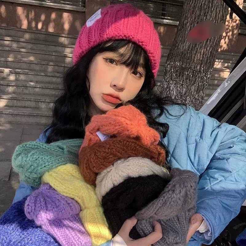 Mũ Len Beanie Dệt Kim Hàn Quốc Chất Len Dày Siêu Ấm Áp 8 Màu Hot Jussy Fashion Phong Cách Mũ Vinatge Ulzzang Unisex