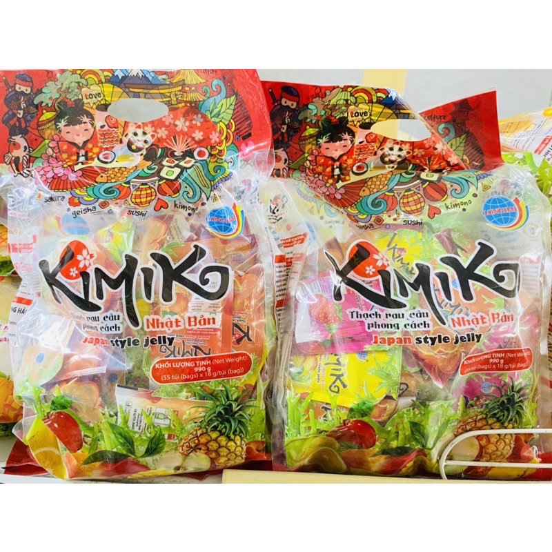 Thạch Rau Câu KIMIKO Long Hải Túi To 990g