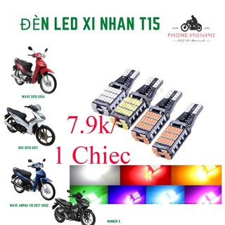 Đèn LED Xi nhan/Đèn Lùi Chân T15/T10 Cho Ô tô Xe máy Chíp 4014 Siêu sáng - 15w