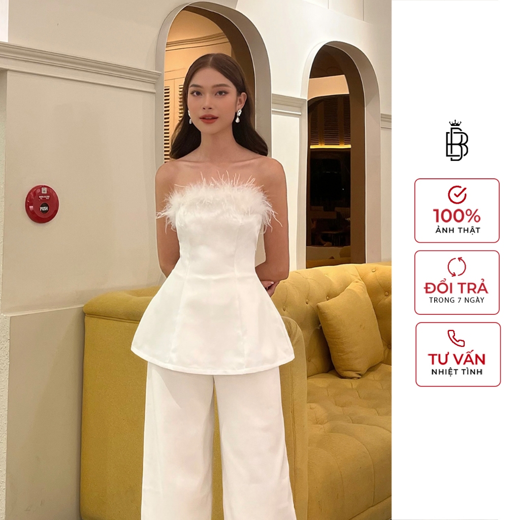 BBSTORE'S Áo Peplum Lông Vũ Thời Trang Dự Tiệc Sang Trọng -A1337