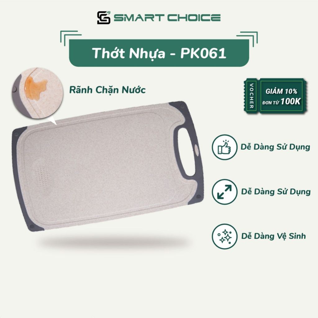 Thớt Nhựa Kháng Khuẩn SmartChoice Chất Liệu Acrylic Màu Xám Tiêu Cao Cấp, Tiện Dụng Cho Nhà Bếp SCG-PK061