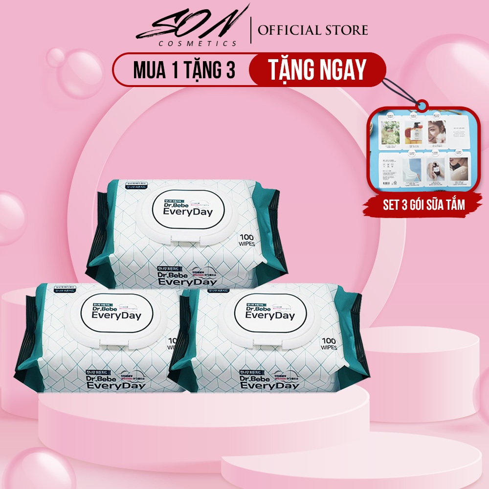 Khăn ướt đa năng tẩy trang Dr.Bebe EveryDay 100 miếng không paraben