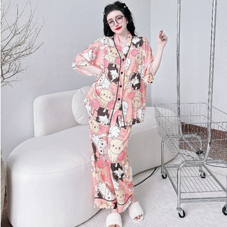 Bộ đồ ngủ pijama sojun cánh dơi quần dài tay ngắn cổ y , size 50-70kg