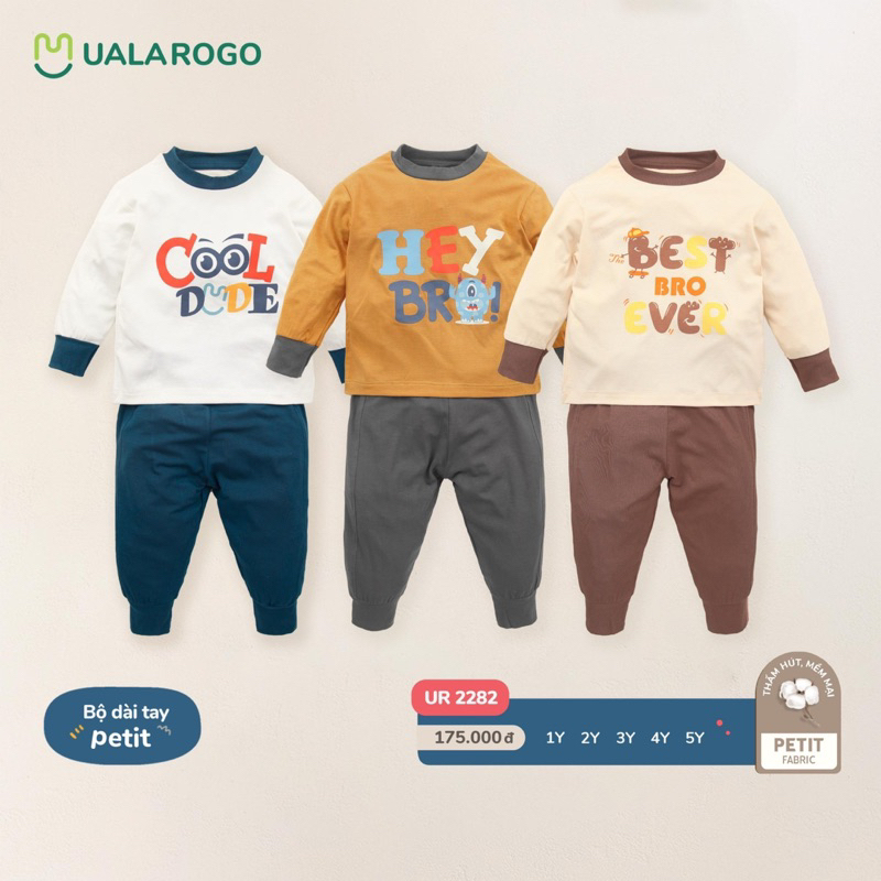 Bộ Ualarogo dài tay cho bé trai bé gái